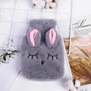 Fleece Bunny Motif Hot Water Bottle