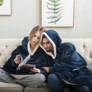 Navy Wearable Blanket Hoodie