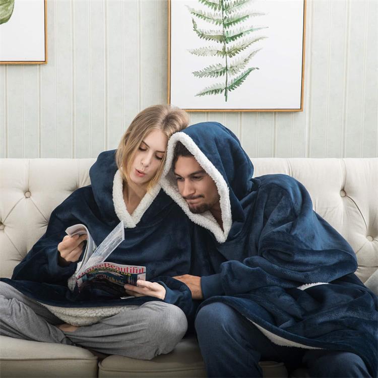 Navy Wearable Blanket Hoodie 1 Navy Wearable Blanket Hoodie