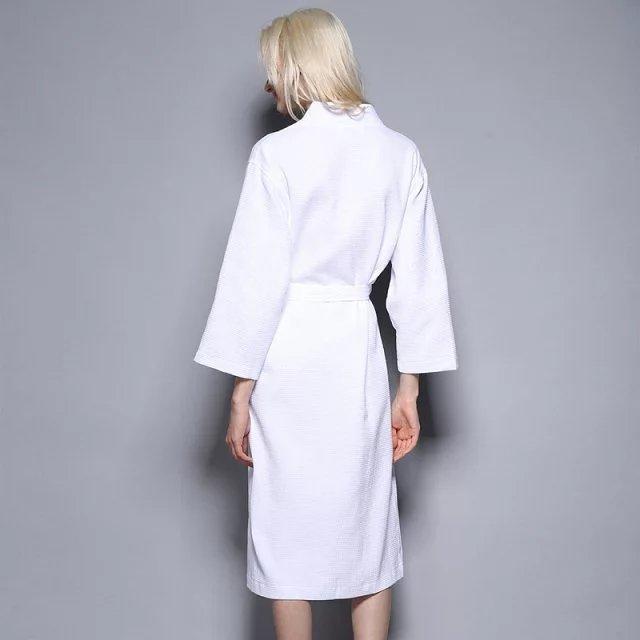 White Cotton Bathrobe for Women 2 White Cotton Bathrobe for Women - Image 2