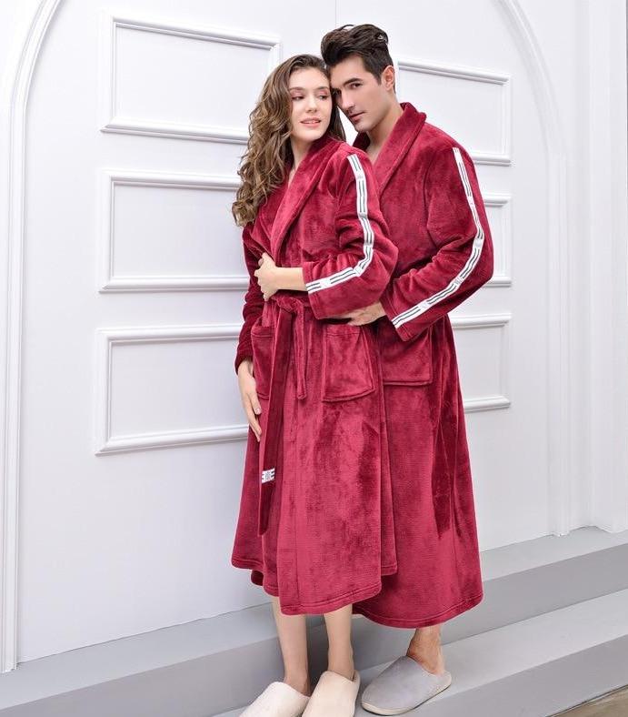 Red Fleece Bathrobe for Women 2 Red Fleece Bathrobe for Women - Image 2