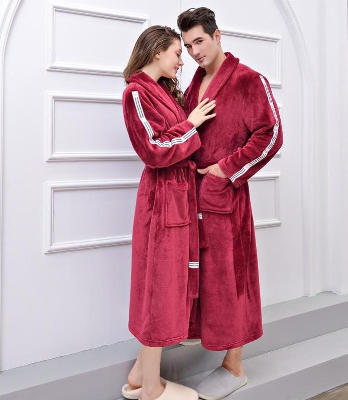 Red Fleece Bathrobe for Women 3 Red Fleece Bathrobe for Women - Image 3