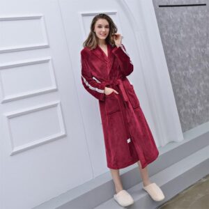 Red Fleece Bathrobe for Women