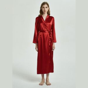 Full-Length Satin Bathrobe for Women