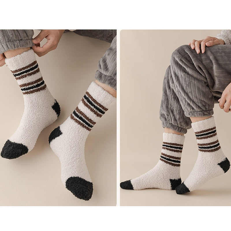 Striped Fleece Socks - Extra-Warm 2 Striped Fleece Socks - Extra-Warm - Image 2