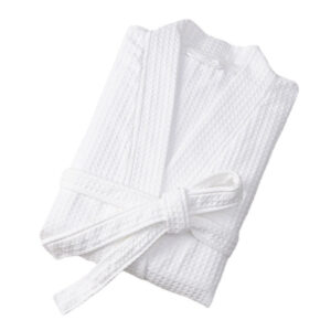 White Waffle Weave Dressing Gown for Men