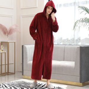 Red Fleece Dressing Gown for Men