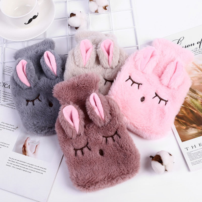 Fleece Bunny Motif Hot Water Bottle 2 Fleece Bunny Motif Hot Water Bottle - Image 2