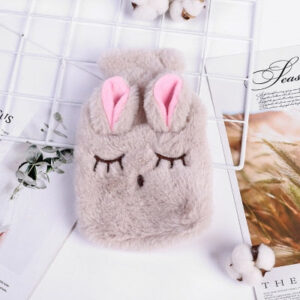 Light Gray Bunny Motif Hot Water Bottle