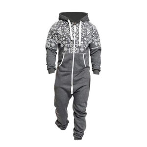 Gray Fleece Onesie for Men