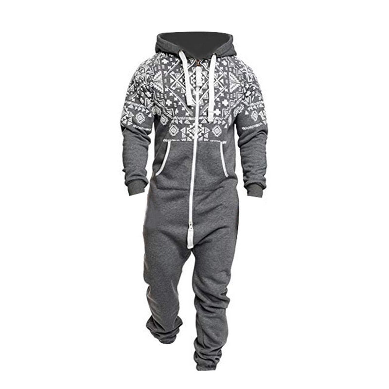 Gray Fleece Onesie for Men 1 Gray Fleece Onesie for Men