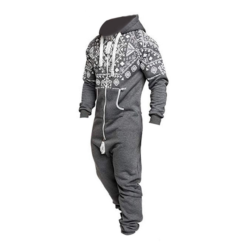 Gray Fleece Onesie for Men 3 Gray Fleece Onesie for Men - Image 3