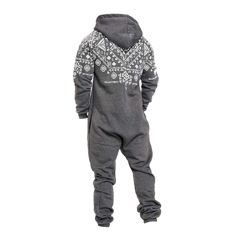 Gray Fleece Onesie for Men 2 Gray Fleece Onesie for Men - Image 2
