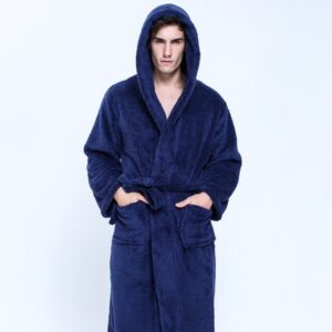 Fleece Bathrobe for Men - Hooded