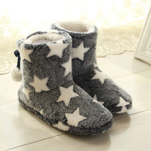 Black Star Print Slipper Socks