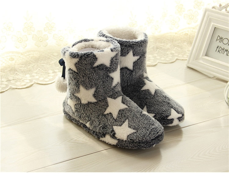 Black Star Print Slipper Socks 3 Black Star Print Slipper Socks - Image 3