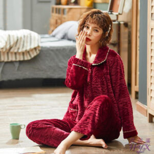 Red Flannel Pyjama Set for Women