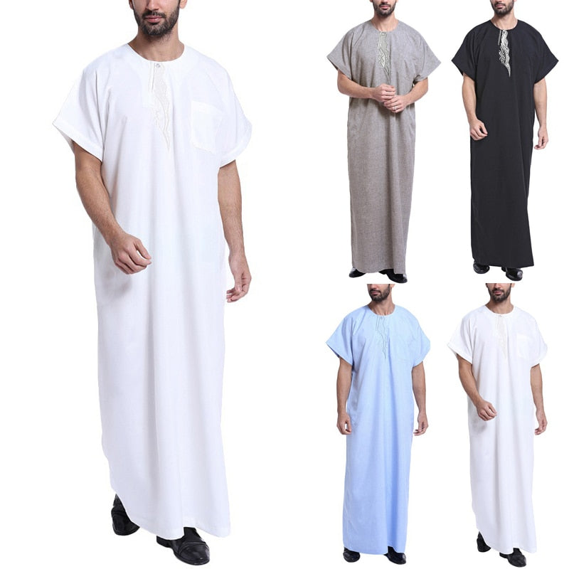 White Cotton Nightshirt for Men 2 White Cotton Nightshirt for Men - Image 2