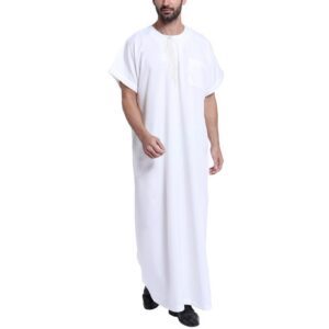 White Cotton Nightshirt for Men
