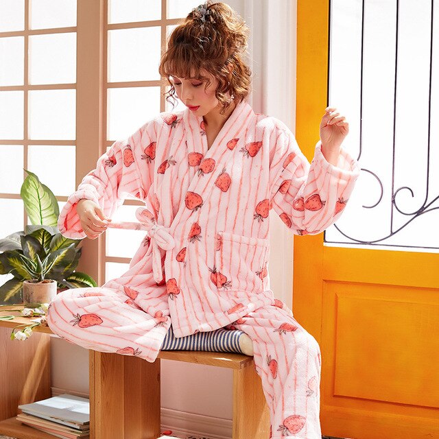Pink Fleece Pyjama Set for Women 3 Pink Fleece Pyjama Set for Women - Image 3
