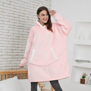Pink Wearable Blanket Hoodie for Women